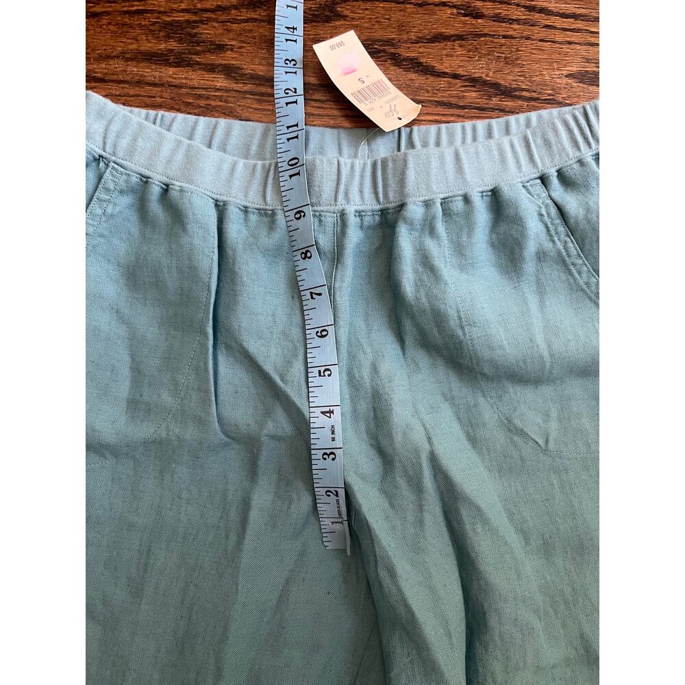 J.Jill linen cropped pants with embroidery sz. S blue costal NWT - Picture 3 of 7
